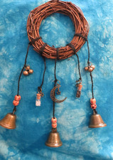 Pagan Wiccan Witch Protection 3 Bells Beads Charms Handmade Hanging Decoration