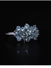 AMAZING 'AA' SANTA MARIA AQUAMARINE 'BOAT' RING -9ct White Gold-HALF PRICE