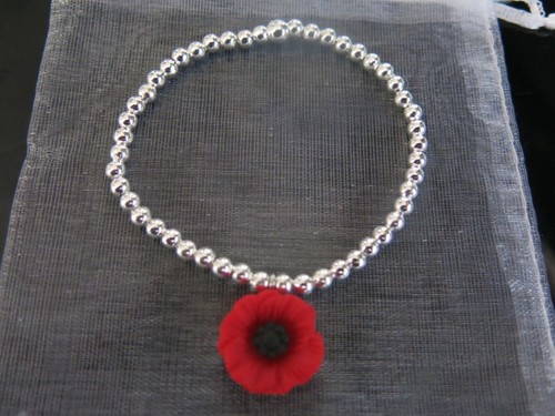 Sweet poppy charm silver - poppy,
