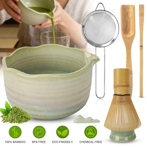 Bamboo tea whisk matcha set - matcha,