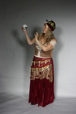 Ladies Voodoo Priest Priestess Style Fancy Dress Outfit Halloween M 12-14