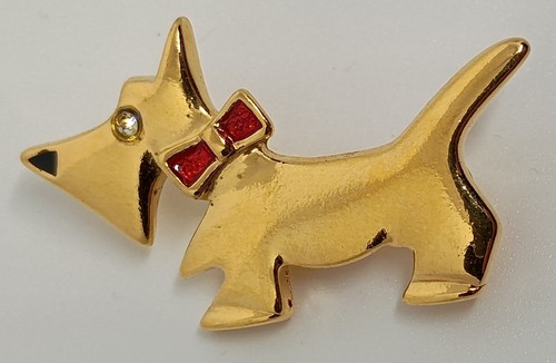 Vintage scottie dog pin brooch - dog,