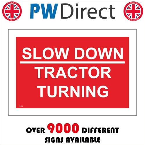 Sign slow tractor turning - tractor,