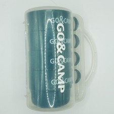 4 Stacking Mugs Tea Cups  Go & Camp In Plastic Carry Case Hiking Campervan VW