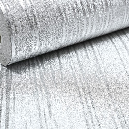 Plain silver stripe wallpaper - stripe,