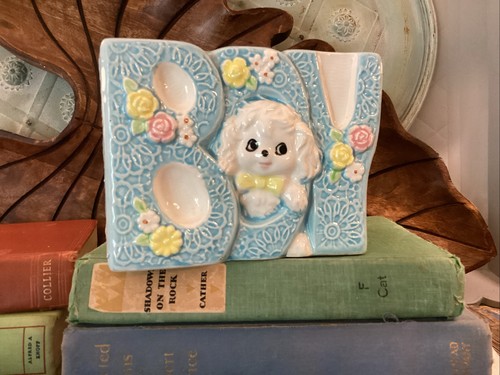 Vintage planter japan dog - planter,