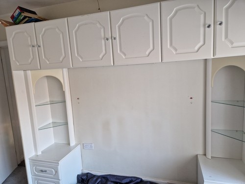 White built fitted wardrobe - built,