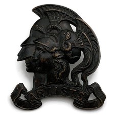 WW2 Artists Rifles, 28th Battalion London Regiment Artist's BLACKENED Cap Badge