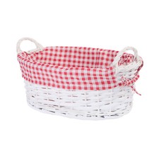 Wicker Basket with Liner and Handles Home Storage Gift Hamper Collection