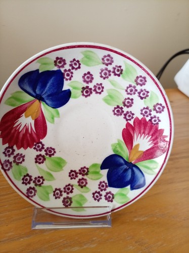 Spongeware saucer adams - spongeware, by