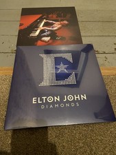 Elton John Signed Diamonds Double LP Vinyl + HAND SIGNED ART CARD - IN HAND ✅