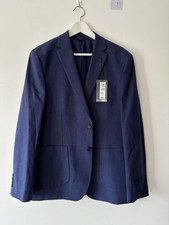 M&S Cotton & LINEN Single Breasted Blazer Blue size 42R & 44R