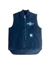 Carhartt Black Gilet Ace of Spades Motorhead Badge Biker Vest Size Medium