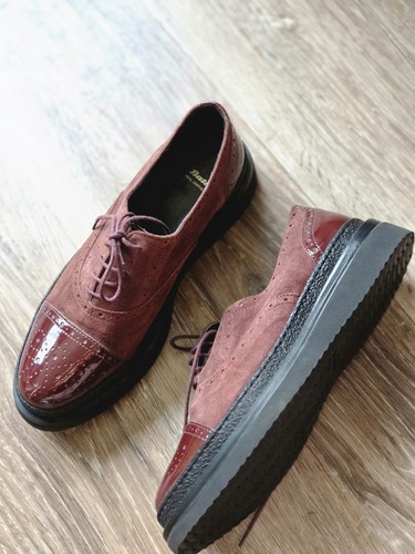 Bata burgundy leather suede - leather, &