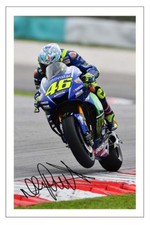 VALENTINO ROSSI SIGNED PHOTO PRINT AUTOGRAPH MOTO GP