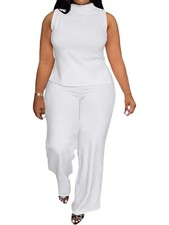 2 Piece Wide Leg Pants Set for