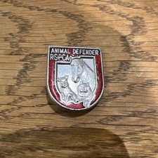 RSPCA Animal Defender Vintage Enamel Badge