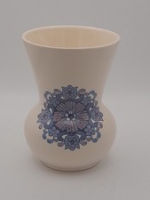 Beautiful Vintage New Devon Pottery - Blue Floral Pattern Vase - 1970's - Used