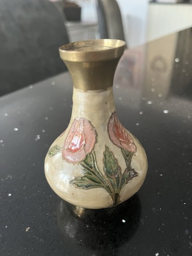 Vintage brass enamel - vintage,