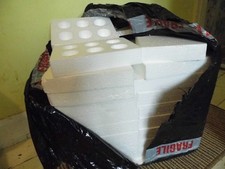 17 X 6 HOLE MEDIUM POLYSTYRENE EGG BOXES HATCHING/INCUBATION CHICKEN