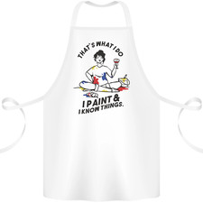 I Paint & I Know Things Artist Art Cotton Apron 100% Organic
