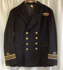 Vintage Royal Navy Mens Officer No.1B Uniform Jacket Chest 42ins Medal Ribbons