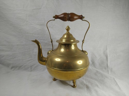 Vintage solid brass kettle - vintage,