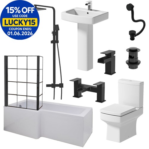 Complete bathroom suite black - bathroom,