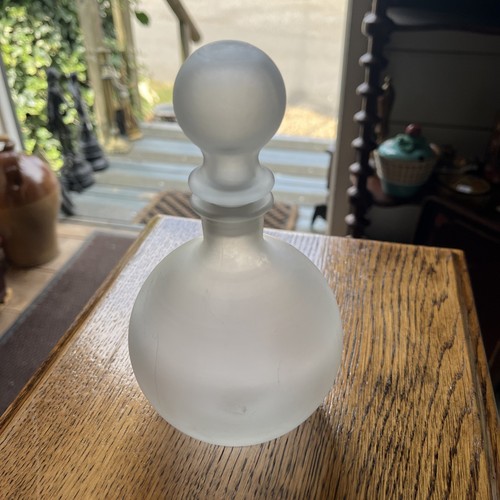 Large frosted glass perfume - frosted,