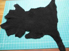 Black -Part REAL SHEEPSKIN hide - 0.5cm soft thick curly pile 1.75+sq ft - HR100