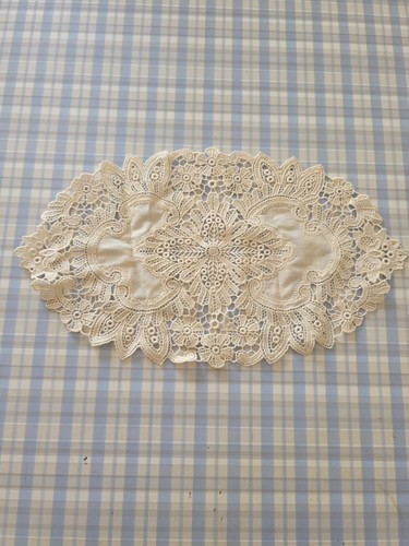 Vintage crocheted table mat - crocheted,