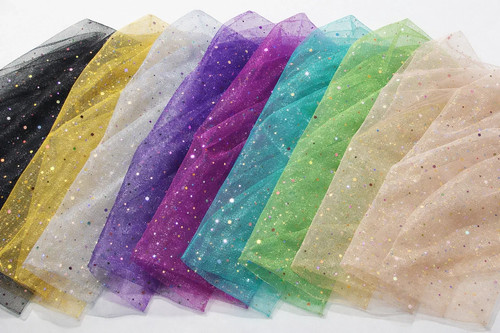 Hologram sequin tulle fabric - hologram,