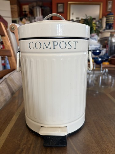 Kitchen compost bin - kitchen, cream
