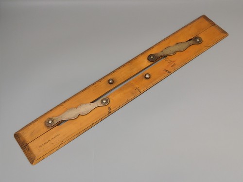 Antique wood parallel rule - wood,