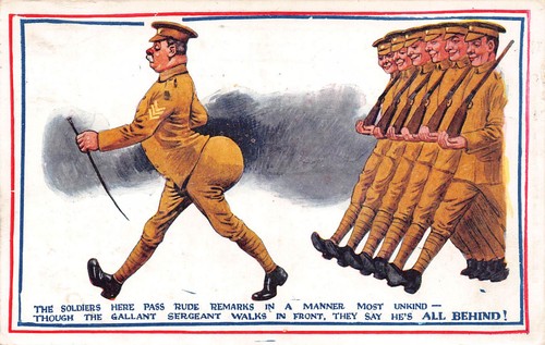 Postcard comic military - ,