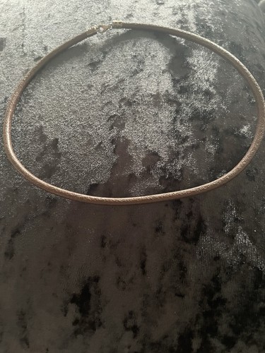 Brown leather choker with - leather,