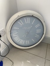 Big Large Wall Clock Shabby Chic Warn Look Blue Face London Bridge Station