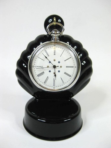 Black porcelain pocket watch - porcelain,