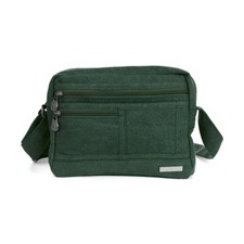 Hemp Medium Smart Shoulder Bag by Sativa Bags-Dark Green