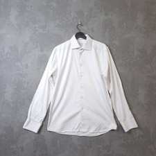 Eton Dress Shirt Men's 16.5 White Slim Business Gentleman Formal Button-Up