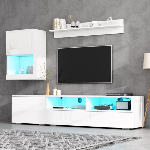 High gloss white wall - white, tv