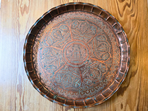 Large vintage copper tray - large, –