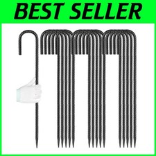 Chisel Pointed Black Rebar Stakes - 24 Inches Long for Garden and Tent Stability