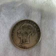 1874 Victorian Silver Half Crown Coin