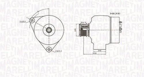 Alternator with belt pulley