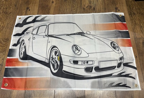 Porsche flag banner garage - porsche,