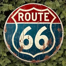 Route 66 metal wall sign