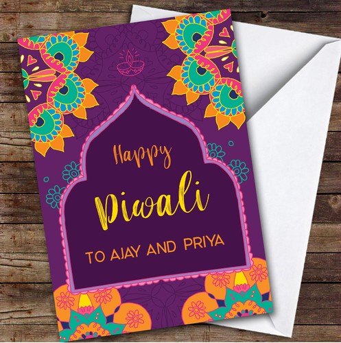 Personalised diwali card - personalised,