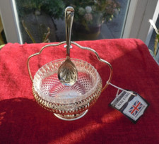 Silver Plated Glass Sugar Bowl