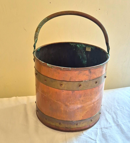 Copper bucket scuttle - bucket/scuttle, with